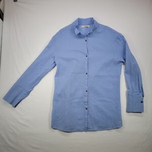 Elegant Blue Women's Button Down Shirt
